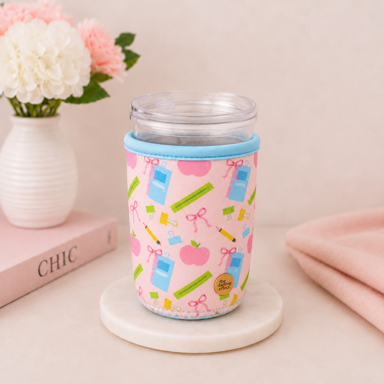 Back to School (pink) Drink Sleeve- 20/24oz