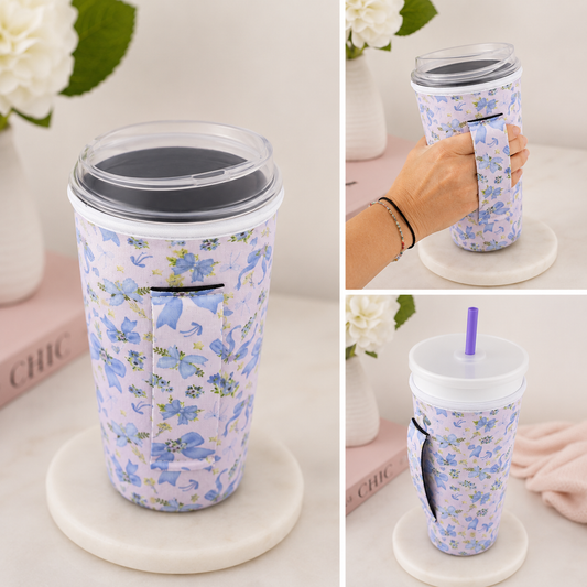 Oh So Fancy Blue Coquette Drink Sleeve - 30/32oz