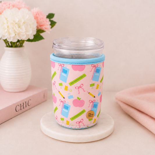 Back to School (pink) Drink Sleeve- 20/24oz