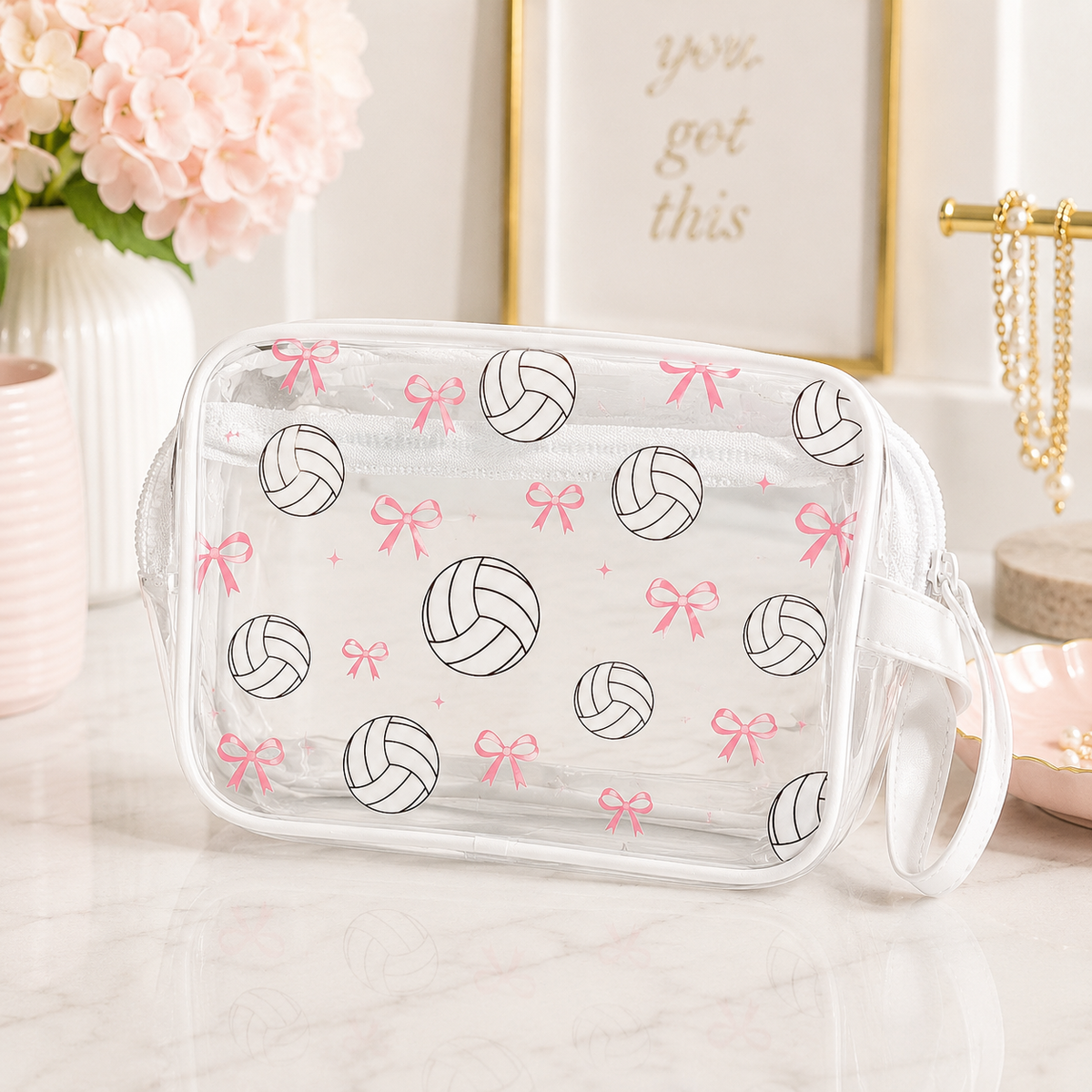 Clear Volleyball Makeup Bag