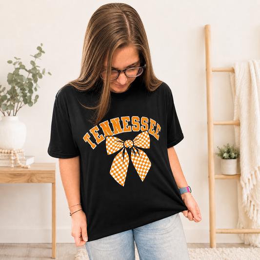 Tennessee Checkered Bow T-Shirt