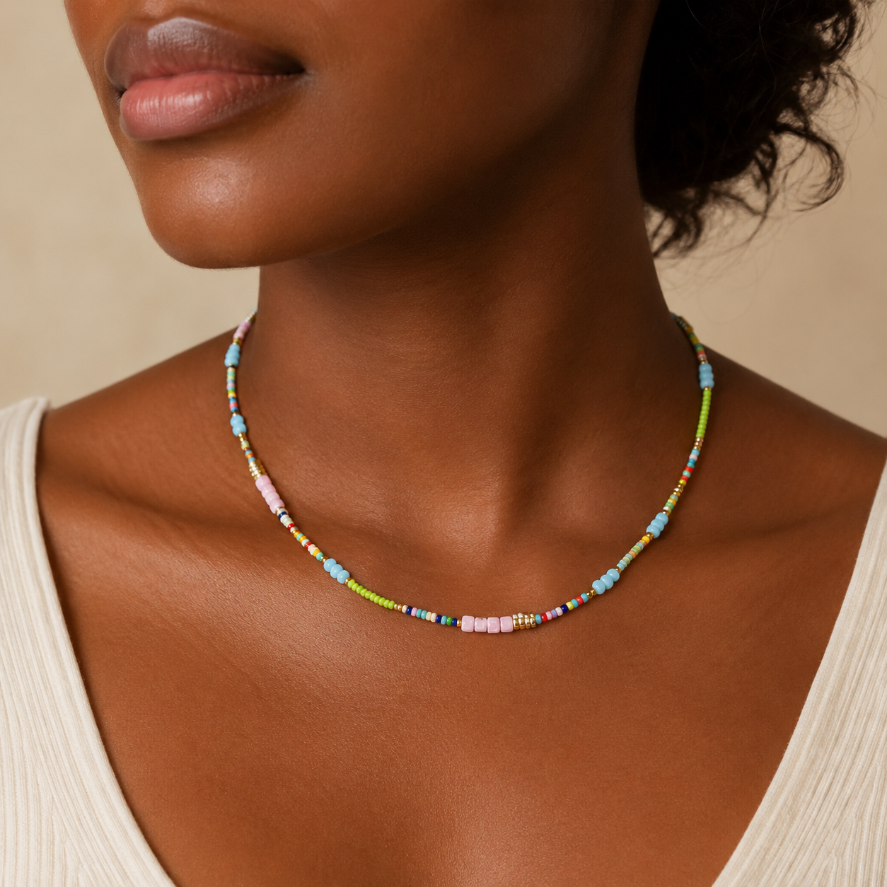 Bohemian Irregular Bead Necklace