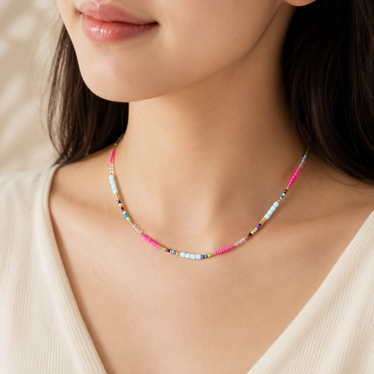 Bohemian Irregular Bead Necklace
